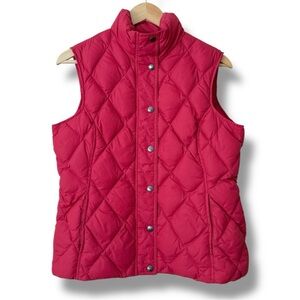 Land’s End Red/Pink Down Filled Quilted Puffer Vest